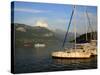 Sailing Boats in Evening Light, Moored on Lake Annecy, Rhone Alpes, France, Europe-Richardson Peter-Stretched Canvas