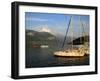 Sailing Boats in Evening Light, Moored on Lake Annecy, Rhone Alpes, France, Europe-Richardson Peter-Framed Photographic Print