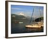 Sailing Boats in Evening Light, Moored on Lake Annecy, Rhone Alpes, France, Europe-Richardson Peter-Framed Photographic Print