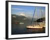 Sailing Boats in Evening Light, Moored on Lake Annecy, Rhone Alpes, France, Europe-Richardson Peter-Framed Photographic Print