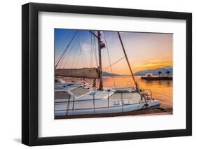 Sailing Boats in Marina at Sunset. Tivat. Montenegro-dmitry kushch-Framed Photographic Print