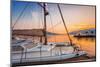 Sailing Boats in Marina at Sunset. Tivat. Montenegro-dmitry kushch-Mounted Photographic Print