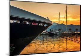 Sailing Boats in Marina at Sunset. Tivat. Montenegro-dmitry kushch-Mounted Photographic Print