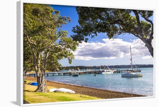 Sailing Boats in Russell Harbour, Bay of Islands, Northland Region, North Island, New Zealand-Matthew Williams-Ellis-Framed Photographic Print