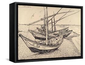 Sailing Boats in Saintes-Maries, 1888-Vincent van Gogh-Framed Stretched Canvas
