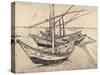 Sailing Boats in Saintes-Maries, 1888-Vincent van Gogh-Stretched Canvas