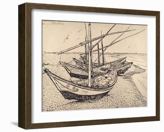 Sailing Boats in Saintes-Maries, 1888-Vincent van Gogh-Framed Giclee Print