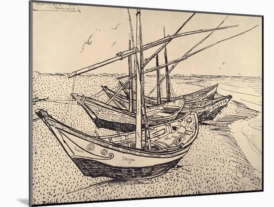 Sailing Boats in Saintes-Maries, 1888-Vincent van Gogh-Mounted Giclee Print