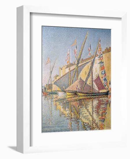 Sailing Boats in St. Tropez Harbour, 1893-Paul Signac-Framed Giclee Print