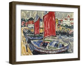 Sailing boats in the Harbor, 1912-Arthur Segal-Framed Giclee Print