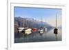 Sailing boats in the harbour at Borgo di Pescallo in Bellagio, Lake Como, Lombardy, Italy-Simon Montgomery-Framed Photographic Print