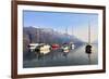 Sailing boats in the harbour at Borgo di Pescallo in Bellagio, Lake Como, Lombardy, Italy-Simon Montgomery-Framed Photographic Print