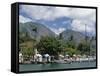 Sailing Boats in the Harbour of Lahaina, an Old Whaling Station, West Coast, Hawaii-Tony Waltham-Framed Stretched Canvas