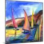 Sailing Boats In The Sea-balaikin2009-Mounted Art Print