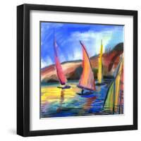 Sailing Boats In The Sea-balaikin2009-Framed Art Print