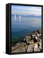 Sailing Boats, Lac Leman, Evian-Les Bains, Haute-Savoie, France, Europe-Richardson Peter-Framed Stretched Canvas