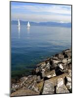 Sailing Boats, Lac Leman, Evian-Les Bains, Haute-Savoie, France, Europe-Richardson Peter-Mounted Photographic Print