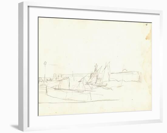 Sailing Boats Leaving a Port (Pencil on Paper)-Claude Monet-Framed Giclee Print