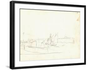 Sailing Boats Leaving a Port (Pencil on Paper)-Claude Monet-Framed Giclee Print
