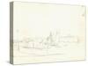 Sailing Boats Leaving a Port (Pencil on Paper)-Claude Monet-Stretched Canvas