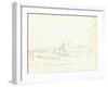 Sailing Boats Leaving a Port (Pencil on Paper)-Claude Monet-Framed Giclee Print