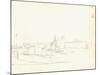 Sailing Boats Leaving a Port (Pencil on Paper)-Claude Monet-Mounted Giclee Print