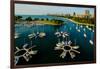 Sailing boats moored at Montrose Harbor, Chicago, Illinois, USA-null-Framed Photographic Print