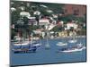 Sailing Boats Moored Off Charlotte Amalie, St. Thomas, U.S. Virgin Islands, West Indies, Caribbean-Ken Gillham-Mounted Photographic Print