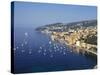 Sailing Boats Off the Coast of Villefrance-Sur-Mer, Provence, France-Robert Harding-Stretched Canvas