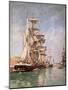 Sailing Boats (Oil on Canvas)-Eugene Louis Boudin-Mounted Giclee Print