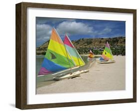 Sailing Boats on the Beach at the St. James Club, Antigua, Leeward Islands, West Indies-Lightfoot Jeremy-Framed Photographic Print