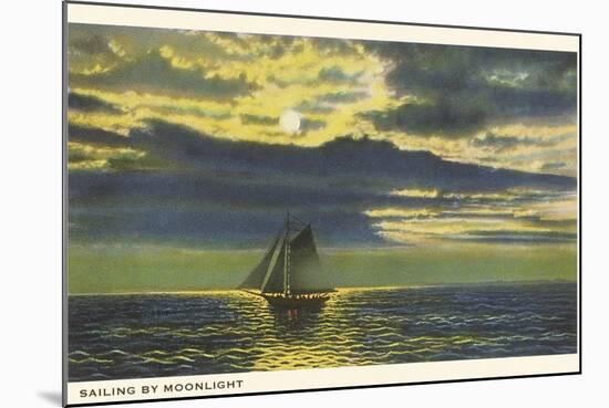 Sailing by Moonlight-null-Mounted Art Print