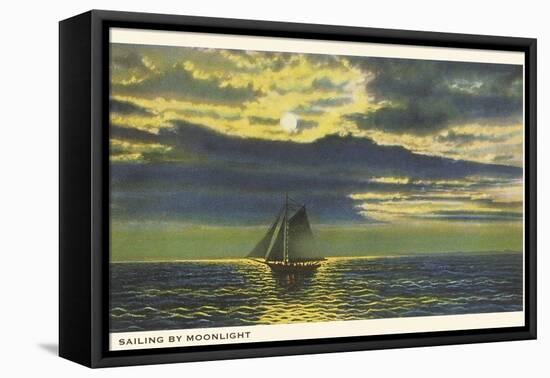 Sailing by Moonlight-null-Framed Stretched Canvas