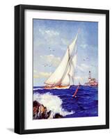"Sailing by the Lighthouse,"August 1, 1938-Albert B. Marks-Framed Giclee Print