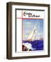 "Sailing by the Lighthouse," Country Gentleman Cover, August 1, 1938-Albert B. Marks-Framed Giclee Print