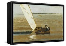 Sailing, C.1875 (Oil on Canvas)-Thomas Cowperthwait Eakins-Framed Stretched Canvas