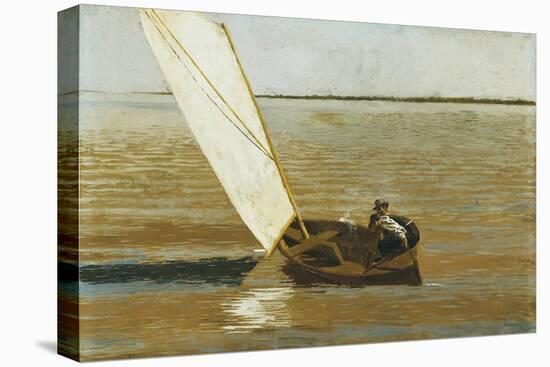 Sailing, C.1875 (Oil on Canvas)-Thomas Cowperthwait Eakins-Stretched Canvas