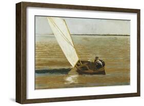 Sailing, C.1875 (Oil on Canvas)-Thomas Cowperthwait Eakins-Framed Giclee Print