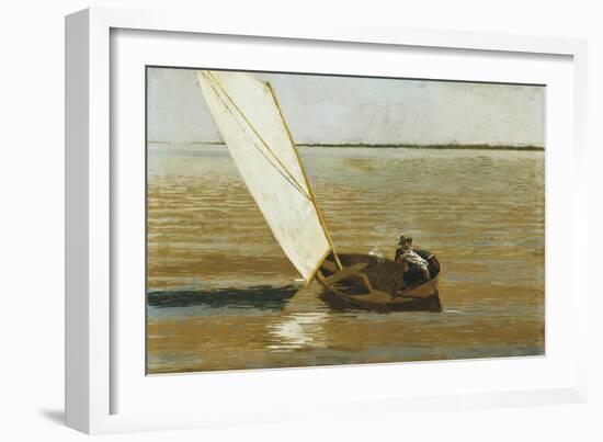Sailing, C.1875 (Oil on Canvas)-Thomas Cowperthwait Eakins-Framed Giclee Print