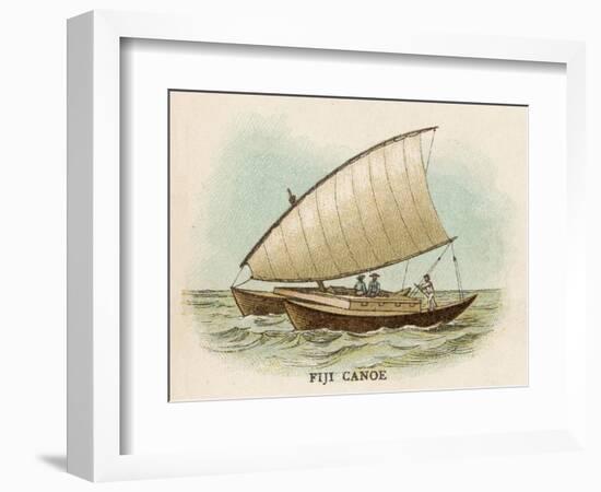 Sailing Catamaran Canoe Used in Fiji-null-Framed Art Print