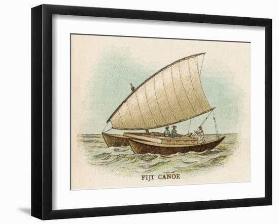 Sailing Catamaran Canoe Used in Fiji-null-Framed Art Print