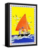 Sailing - Child Life-Janet Laura Scott-Framed Stretched Canvas