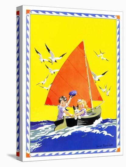 Sailing - Child Life-Janet Laura Scott-Stretched Canvas