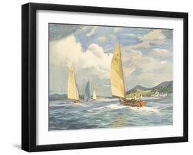 Sailing Dinghies on the Clyde-Frank Sherwin-Framed Giclee Print