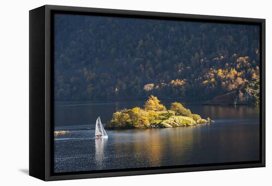 Sailing Dinghy Passes Norfolk Island-James Emmerson-Framed Stretched Canvas