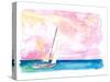 Sailing Fast through Ocean Spray into Sunset and next Port of Call-M. Bleichner-Stretched Canvas
