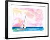 Sailing Fast through Ocean Spray into Sunset and next Port of Call-M. Bleichner-Framed Art Print