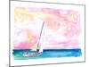 Sailing Fast through Ocean Spray into Sunset and next Port of Call-M. Bleichner-Mounted Art Print