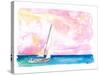 Sailing Fast through Ocean Spray into Sunset and next Port of Call-M. Bleichner-Stretched Canvas