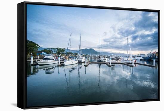 Sailing Harbour of Apia at Sunset, Upolu, Samoa, South Pacific, Pacific-Michael Runkel-Framed Stretched Canvas